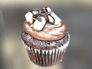 chocolate marshmallow cupcake sweet 3D Model