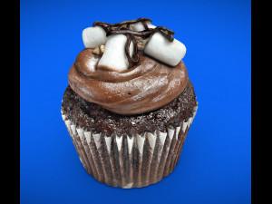 chocolate marshmallow cupcake sweet 3D Model