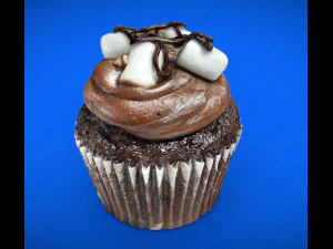 chocolate marshmallow cupcake sweet 3D Model