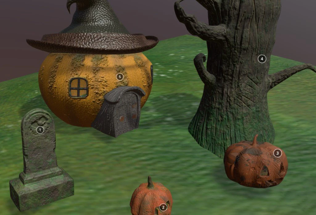hallowen cute scene 3D Model .c4d .max .obj .3ds .fbx .stl .blend 
