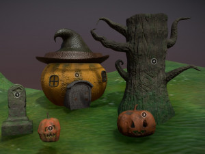 hallowen cute scene 3D-Modell