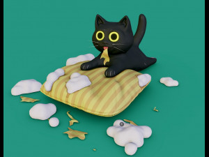 mischievous cat Model 3D