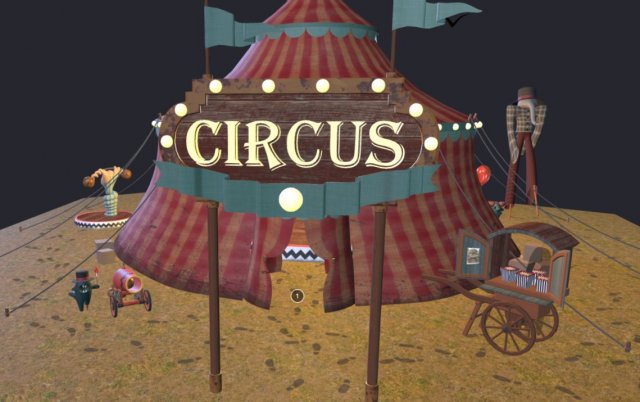 monster circus low poly low 3D 모델 .c4d .max .obj .3ds .fbx .stl .blend 