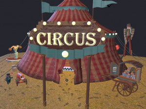 monster circus low poly low 3Dモデル