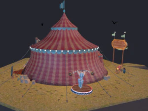 monster circus low poly low 3D Model