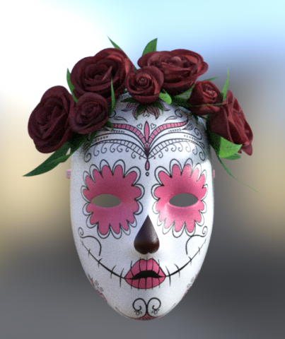 mask dia los muertos halloween Modello 3D .c4d .max .obj .3ds .fbx .stl .blend 