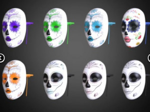 mask dia los muertos halloween Modello 3D
