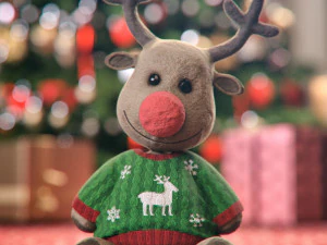 conjunto de decoração de renas de pelúcia Modelo 3D