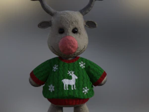 plush reindeer decoration set 3D Model