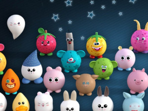 cute kawaii pack toy low-poly Modelo 3D