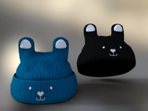 beanie hat cap kids low-poly 3D Model