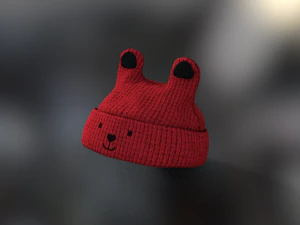 beanie hat cap kids low-poly 3D Model