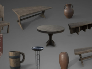 pack medieval props 3Dモデル