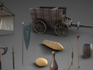 pack medieval props 3D मॉडल