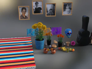 墨西哥亡灵节场景 3D 模型