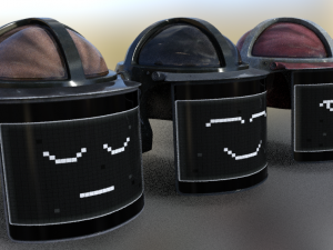 face behind screen and display 3D-Modell