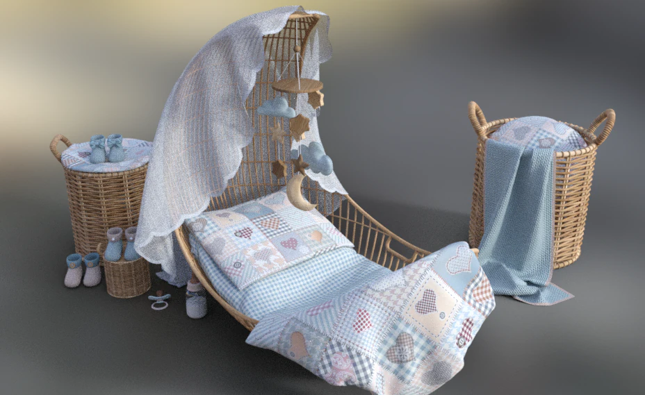 pack bedroom babies 3D Model .c4d .max .obj .3ds .fbx .stl .blend 