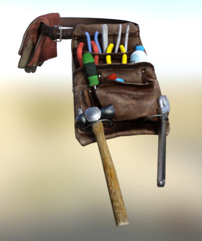 belt tools kit work girls Modello 3D .c4d .max .obj .3ds .fbx .stl .blend 