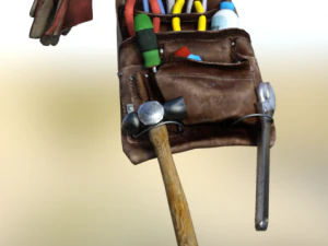 zestaw narzędzi do paska, pracują dziewczyny Model 3D