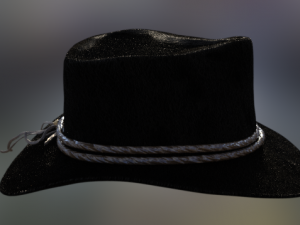 leather cowboy hat unissex 3Dモデル
