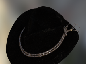 leather cowboy hat unissex 3Dモデル