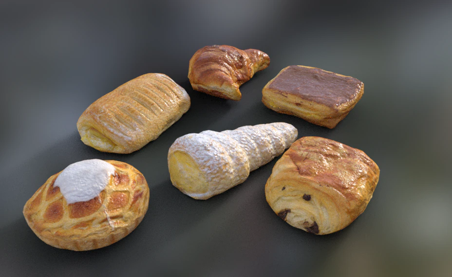 pack coffee cakes 3D Model .c4d .max .obj .3ds .fbx .stl .blend 