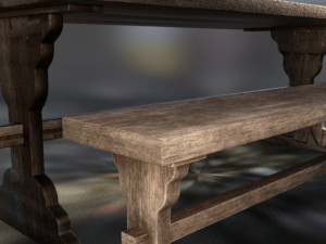 Chair table long 3D 모델