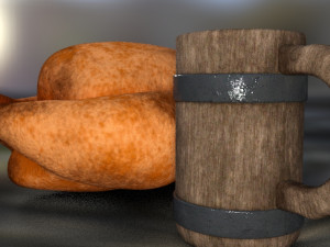 Turkey and mug 3D 모델