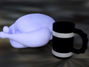 Turkey and mug 3D Model