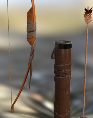 Arrow bow quiver Low-poly 3D Модель .c4d .max .obj .3ds .fbx .stl .blend 