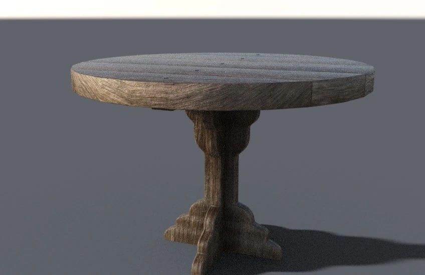 Round table Low-poly 3D Model .c4d .max .obj .3ds .fbx .stl .blend 