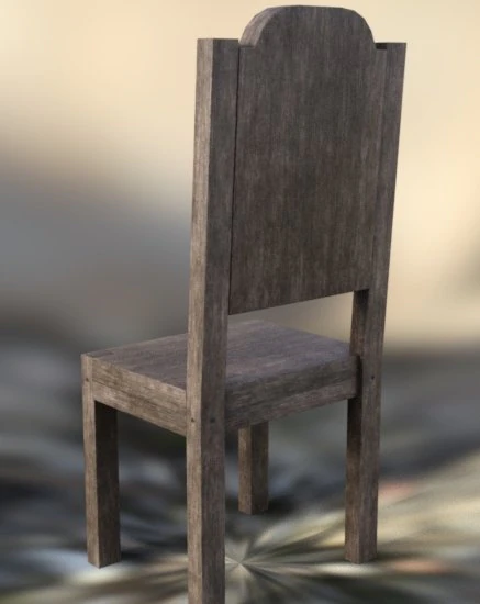 Single chair medieval 3D Model .c4d .max .obj .3ds .fbx .stl .blend 