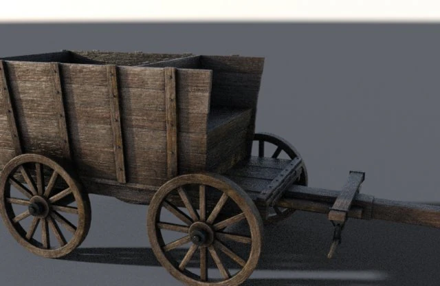 Wagen mittelalterlich 3D Modell .c4d .max .obj .3ds .fbx .stl .blend 