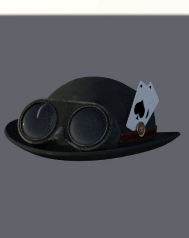 Hat old Card style 3D Model .c4d .max .obj .3ds .fbx .stl .blend 