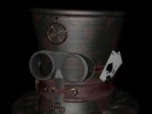 Steampunk Hat old style card Modelo 3D