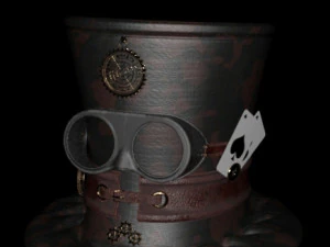 Steampunk 모자 이전 스타일 카드 3D 모델
