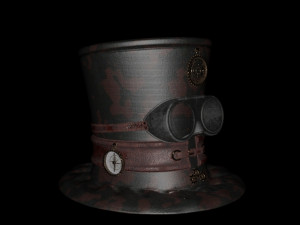 Steampunk Hat old style card Model 3D
