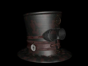 Steampunk Hat old style card 3D Model