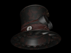 Steampunk Hat old style card Model 3D