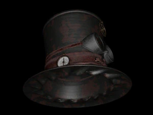 Steampunk Hat old style card 3D Model