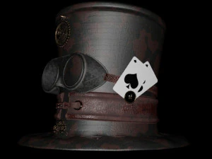 Steampunk Hat old style card 3D Model