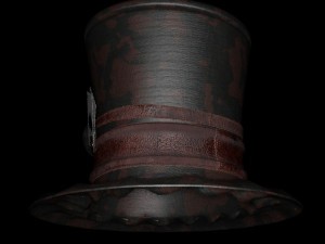 Steampunk Hat old style card Model 3D