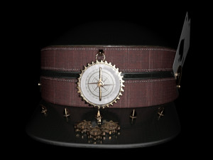 Hat military old Card style Model 3D