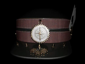 Hat military old Card style 3D Model