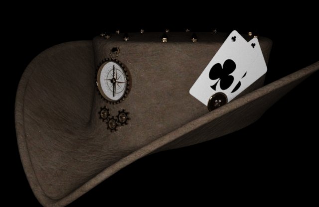 Hat historic old cards 3D Модель .c4d .max .obj .3ds .fbx .stl .blend