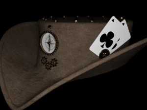 帽子の歴史的な古いカード 3Dモデル