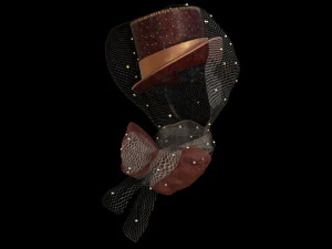Hats cabaret old female 3D Model