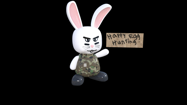 Rabbit Easter 3D-Modell .c4d .max .obj .3ds .fbx .stl .blend 