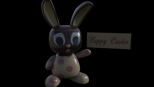 Bunny easter chocolate 3D Model .c4d .max .obj .3ds .fbx .stl .blend 