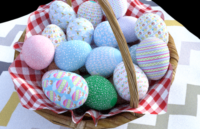 Pack eggs easter with basket Modelo 3D .c4d .max .obj .3ds .fbx .stl .blend 